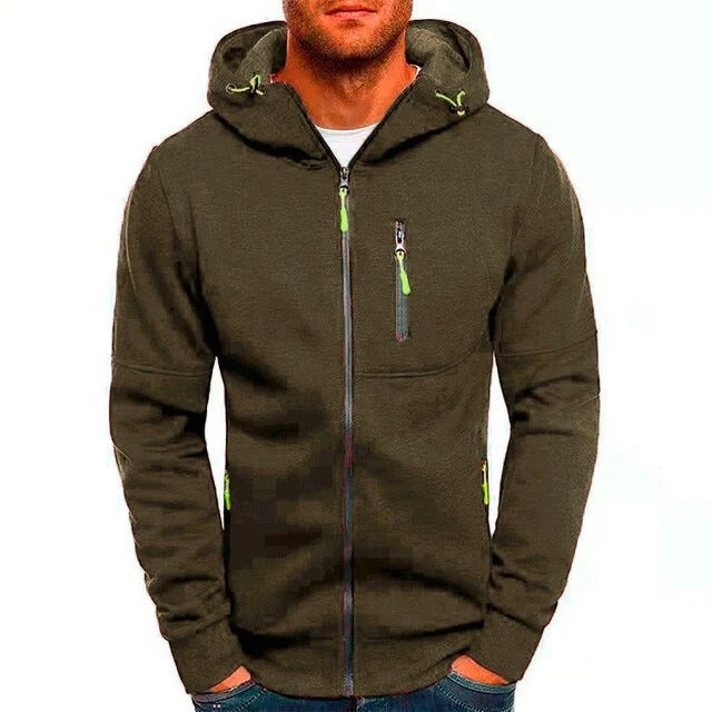 Juan - Chaqueta con capucha y cremallera - Deportiva - Ligera - Ideal para Otoño/Invierno