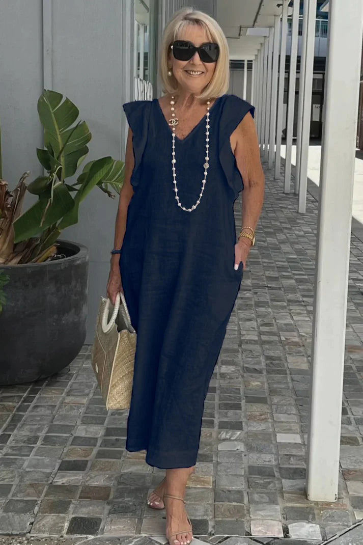 Chic Maxi Dress with V-Neck | Great for Everyday Wear