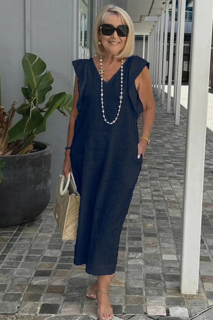 Chic Maxi Dress with V-Neck | Great for Everyday Wear