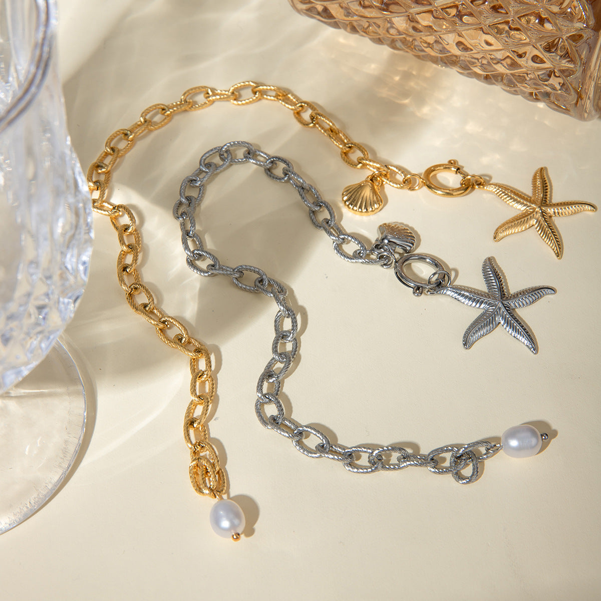 Nautilus Freshwater Pearl Charm Bracelet
