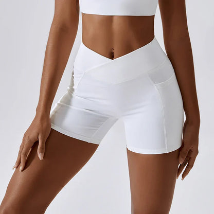 Fitness High Waist Cycling Gym Women Workout Scrunch Running Push-ups Legging Sports Short