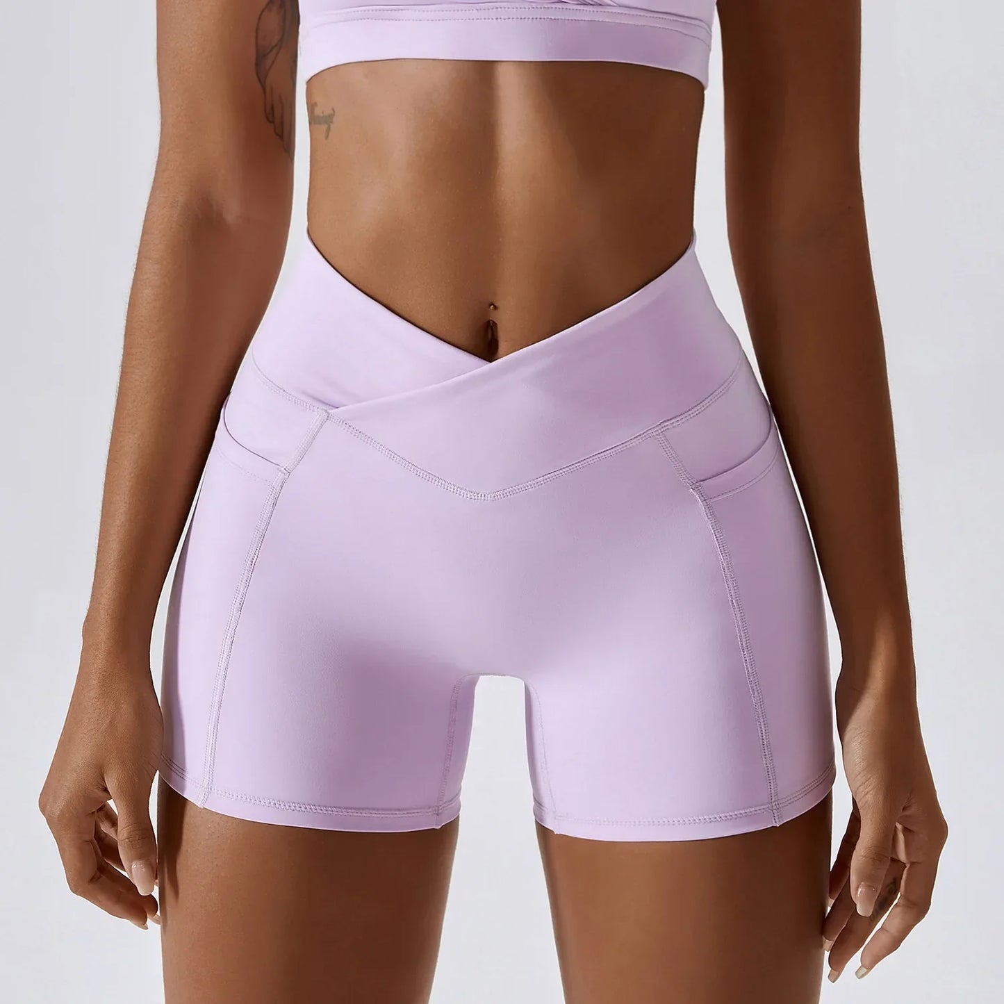 Fitness High Waist Cycling Gym Women Workout Scrunch Running Push-ups Legging Sports Short