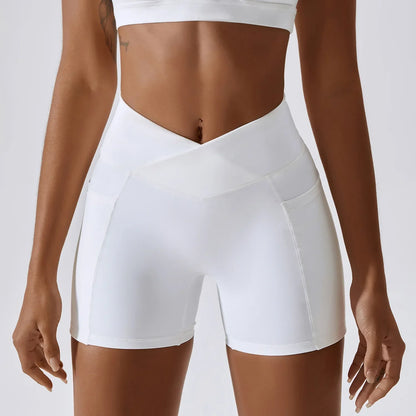 Fitness High Waist Cycling Gym Women Workout Scrunch Running Push-ups Legging Sports Short
