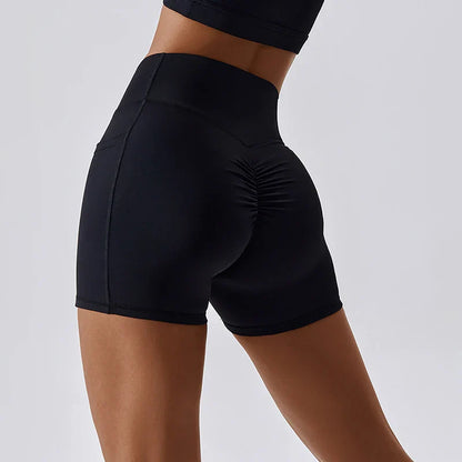 Fitness High Waist Cycling Gym Women Workout Scrunch Running Push-ups Legging Sports Short