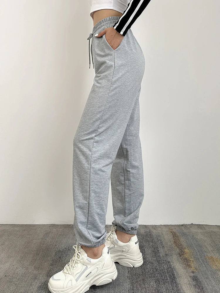 New Gray Women Sweatpants Baggy  Autumn Oversize Winter Joggers Casual Bottom