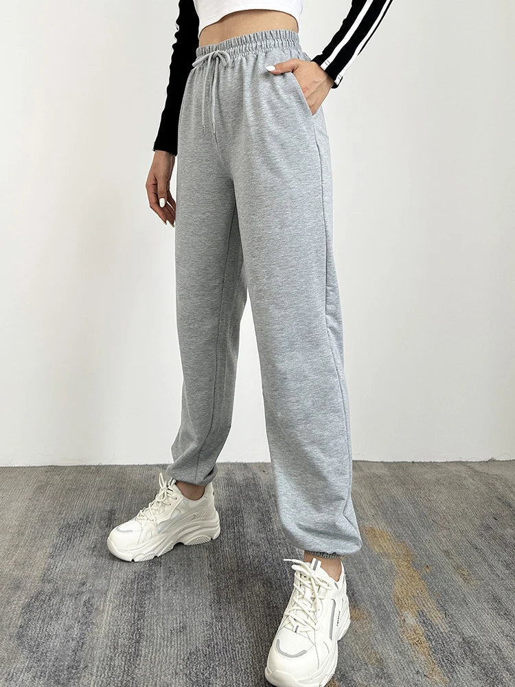 New Gray Women Sweatpants Baggy  Autumn Oversize Winter Joggers Casual Bottom