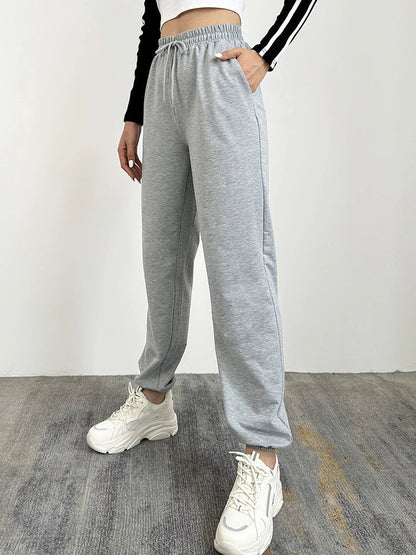 New Gray Women Sweatpants Baggy  Autumn Oversize Winter Joggers Casual Bottom