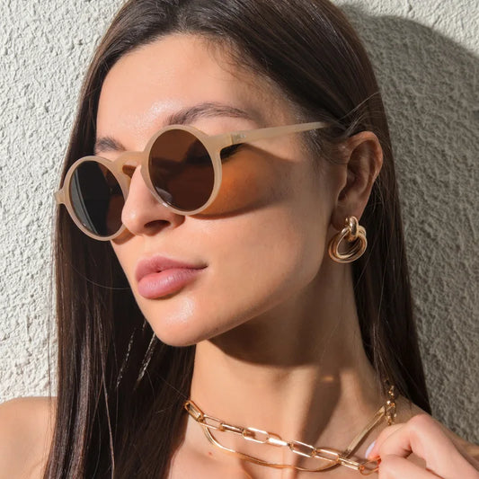 Round Small Frame Street Photography Classic Sunglasses