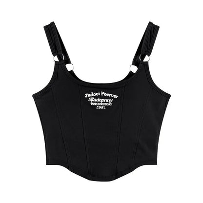 DressBetty - 2024 Irregular Y2K Summer Buckle Vest with Print Letter