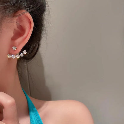 New Trend Style Round Crystal Women Flower Rhinestone Fashion Birthday Gifts Earring