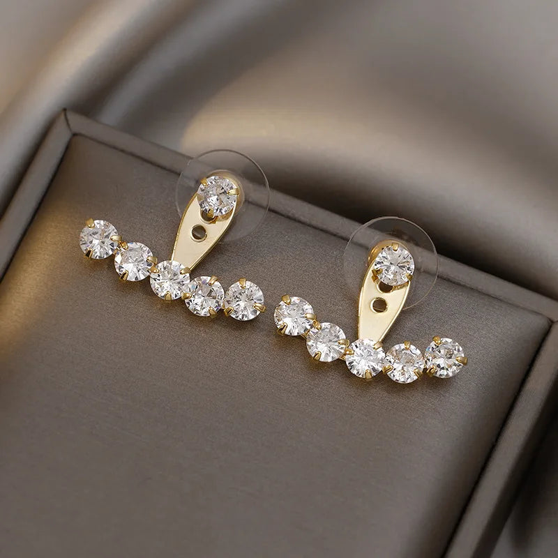 New Trend Style Round Crystal Women Flower Rhinestone Fashion Birthday Gifts Earring