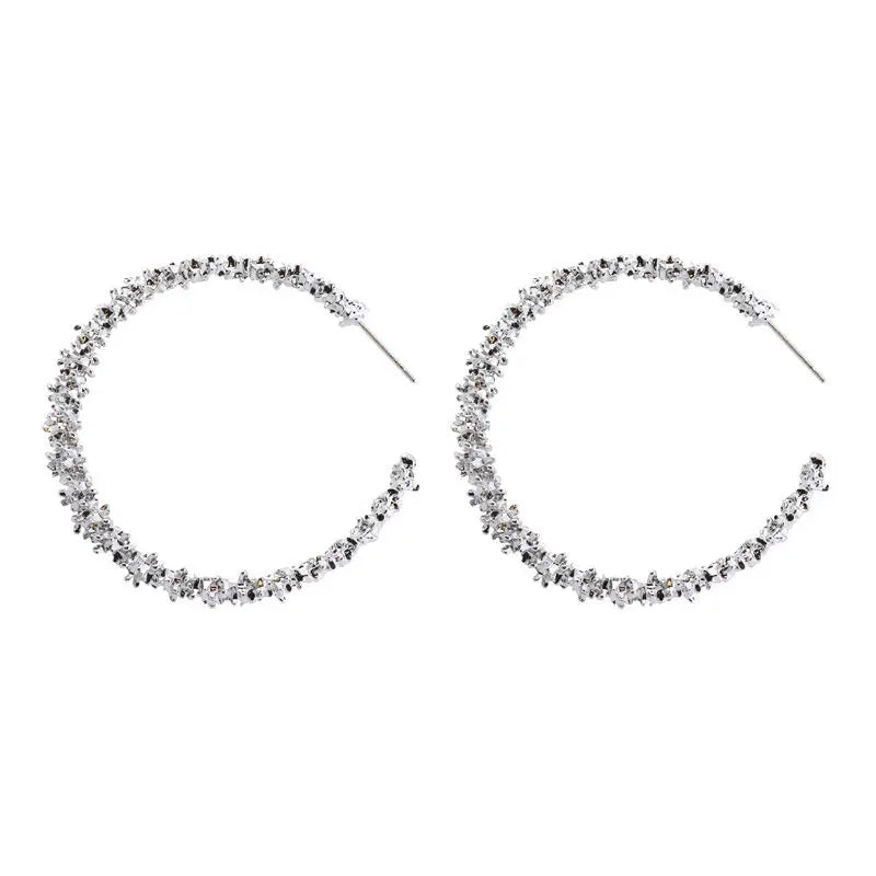 Vintage Women Gold Round Geometric Statement Metal Hanging Fashion Earring