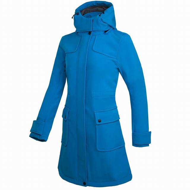 Chaqueta de esquí impermeable, larga e informal para exteriores, con capucha para mujer | Ideal para actividades al aire libre