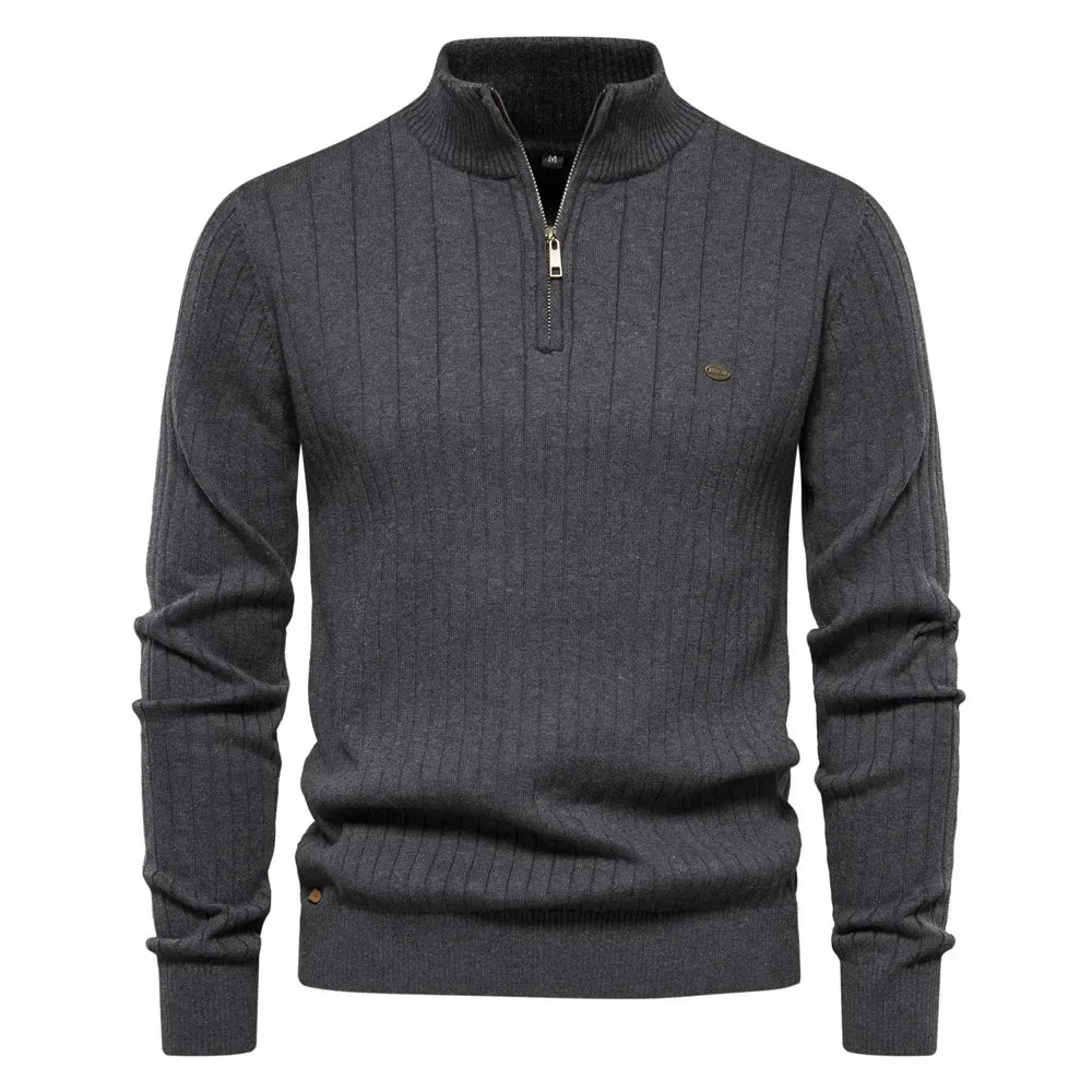 Milo -Knitted Pullover with Zip - Classic - - Ideal for Autumn/Winter