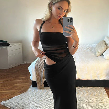 Emi Pleated Halter Maxi Dress