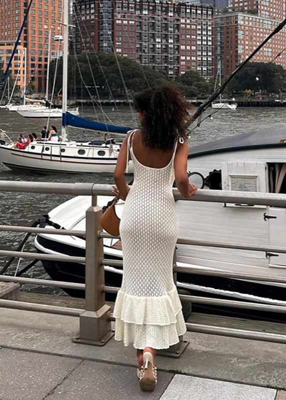 Sienna Lace-Up Knit Maxi Dress