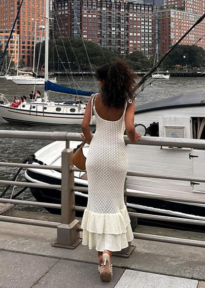 Sienna Lace-Up Knit Maxi Dress