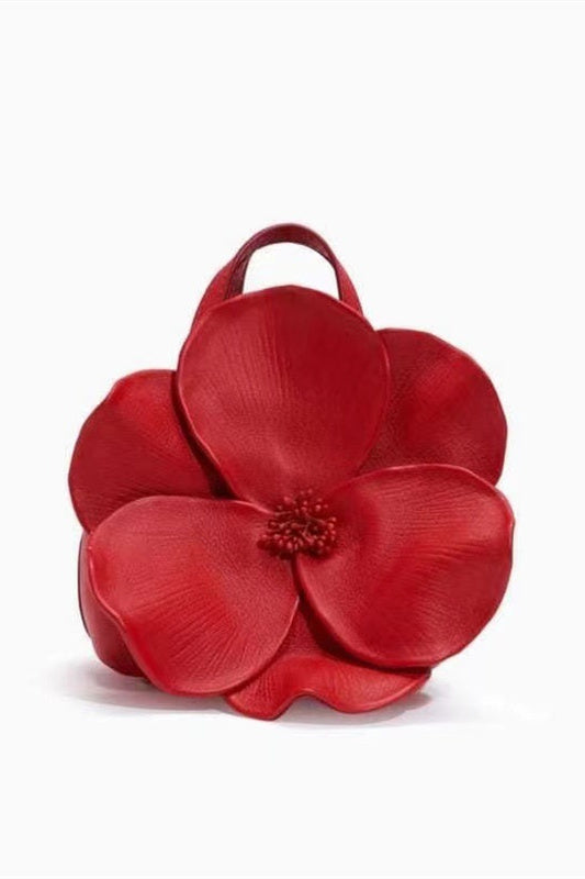 Bolso de mano de piel sintética con diseño floral