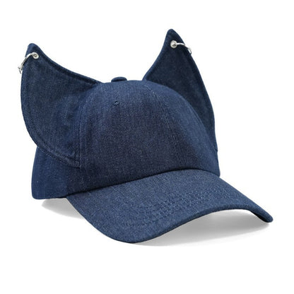 Doberman Ear Washed Denim Baseball  Hat
