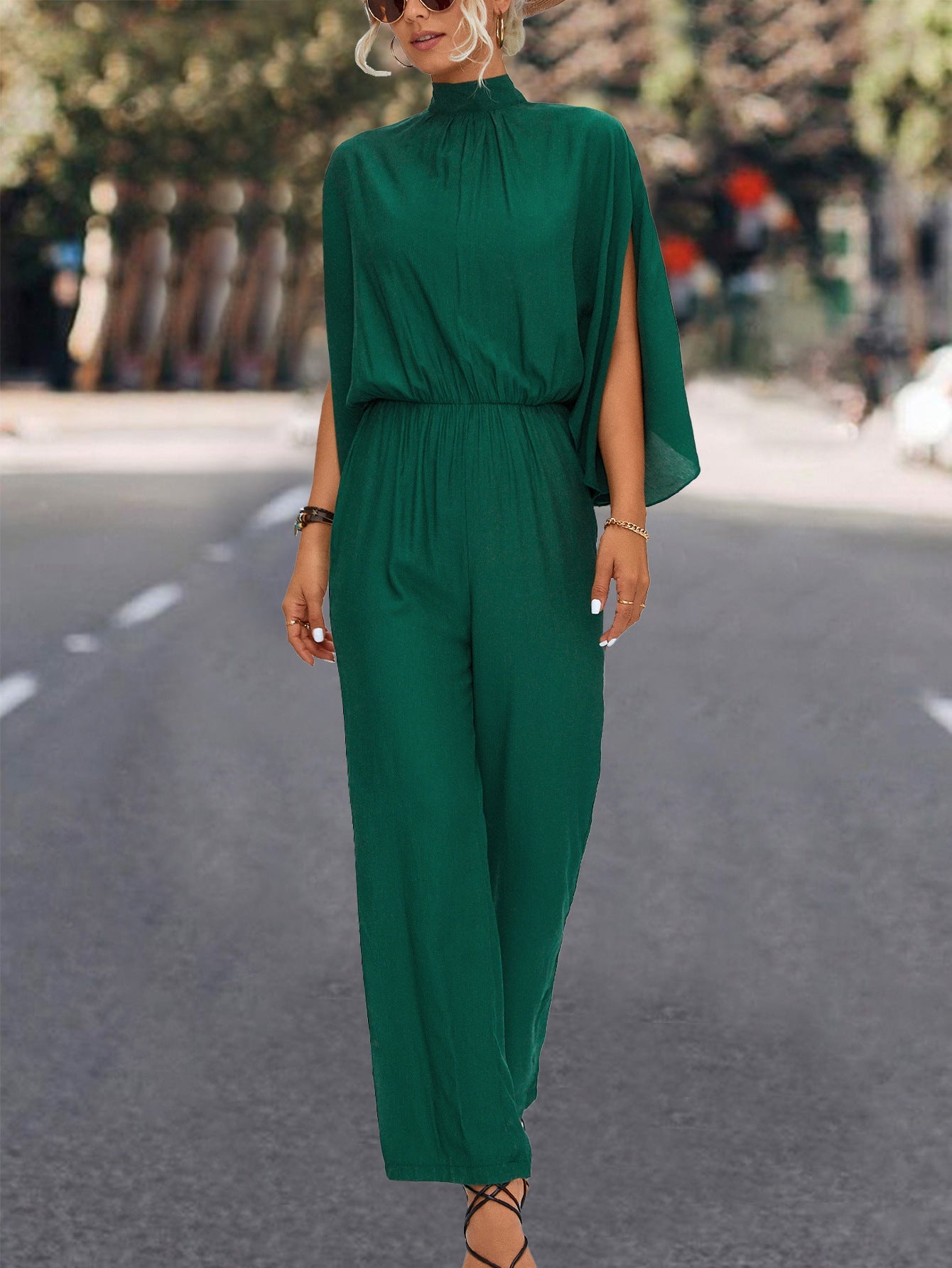 Spring Summer Women Clothing Stand Collar Jumpsuit