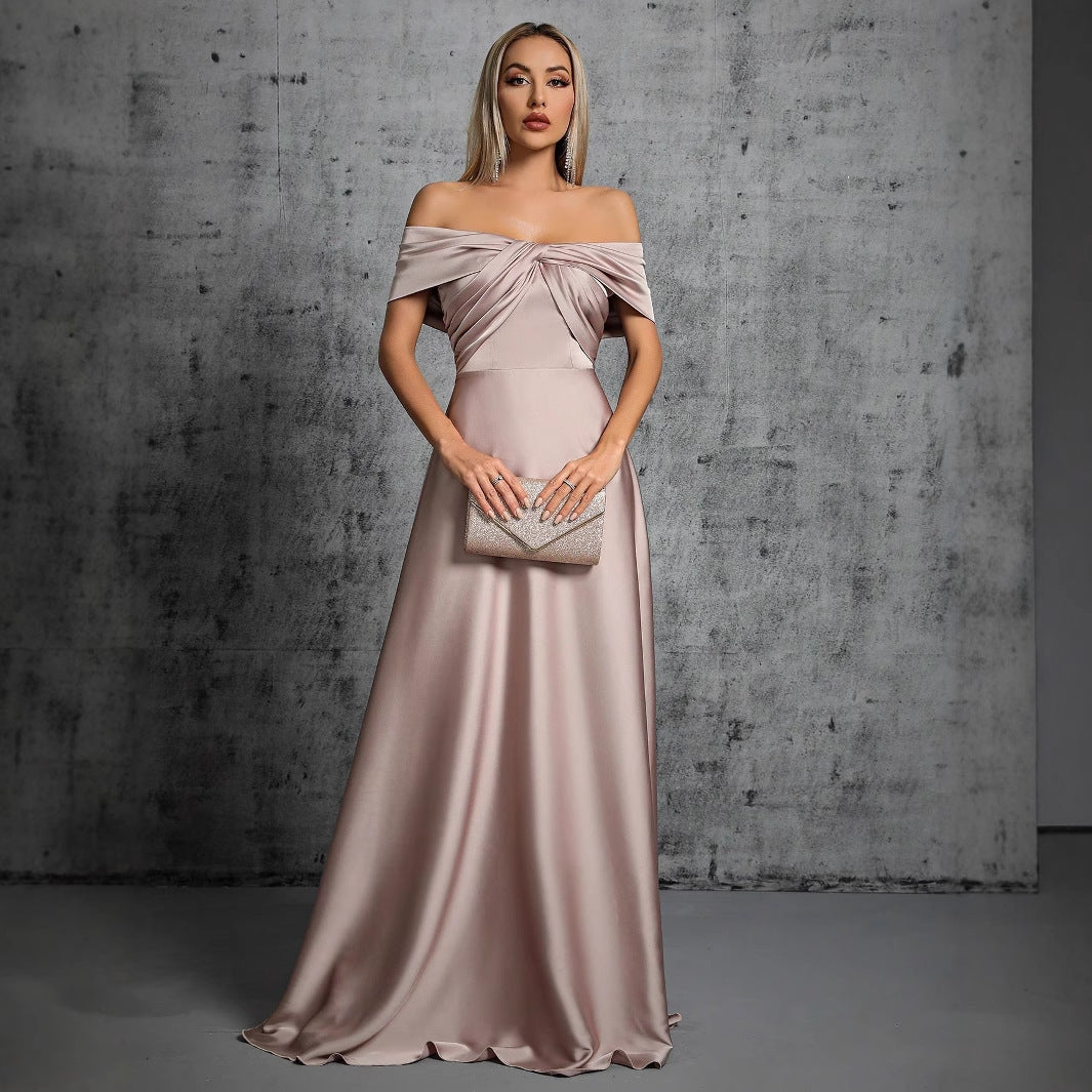 Evening Dress off Shoulder Sexy Cocktail Party Christmas Party Slimming Dress Annual Meeting Dress