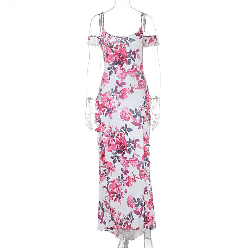 Summer Sexy Slim Print Casual Sling Dress Women Clothing