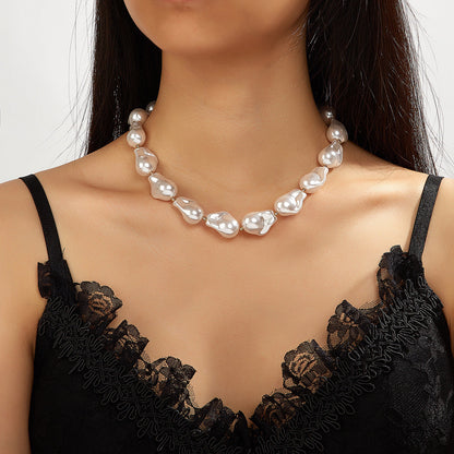 Vintage Baroque Pearl Irregular Statement Necklace