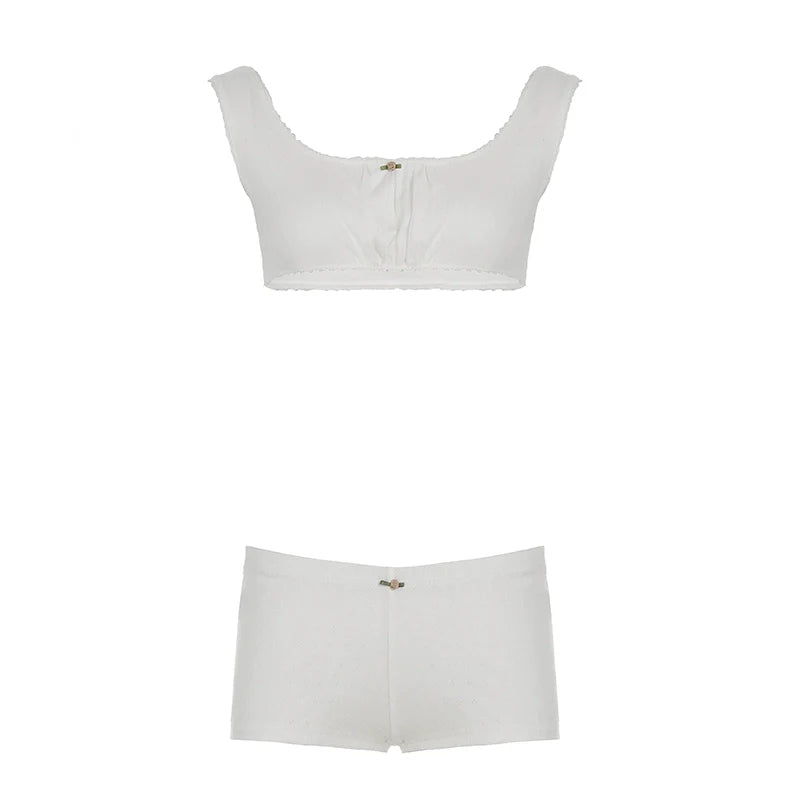 Amilya Ribbed Knit Short Set