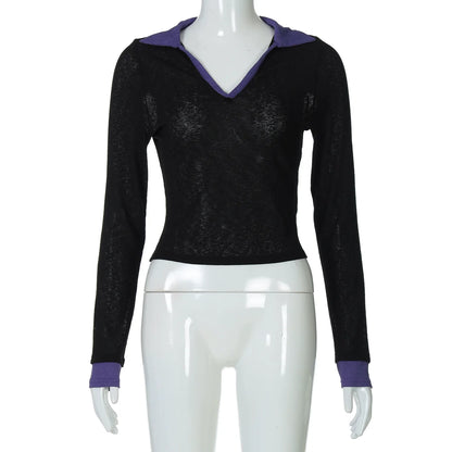 Nyla Contrast Trim V-Neck Top