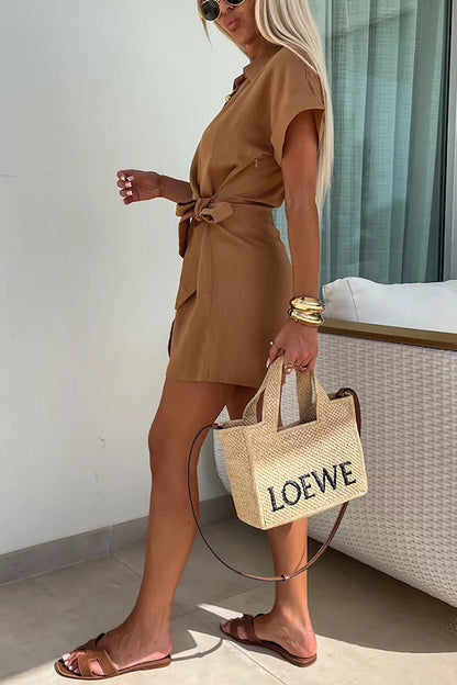 Women's new lace-up street lapel jumpsuit INS casual loose holiday jumpsuit