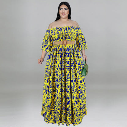 Casual Print Off Shoulder Dress
