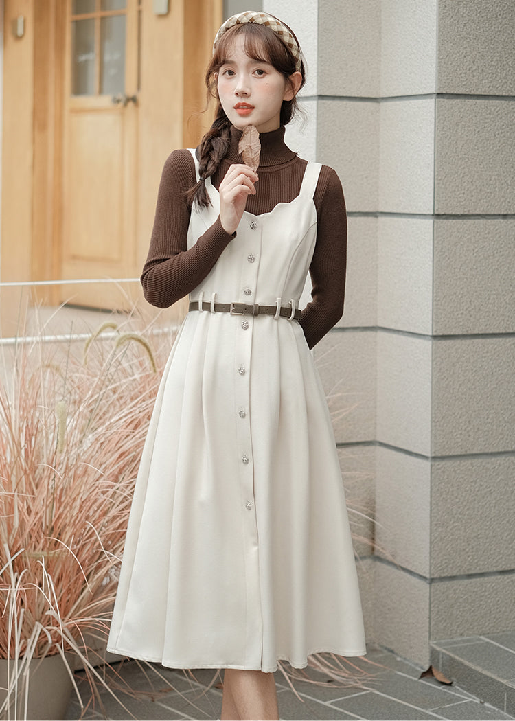 Button Up Scallop Cami Dress