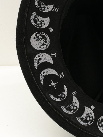 Gothic Hand-painted Moon Decorated Hat