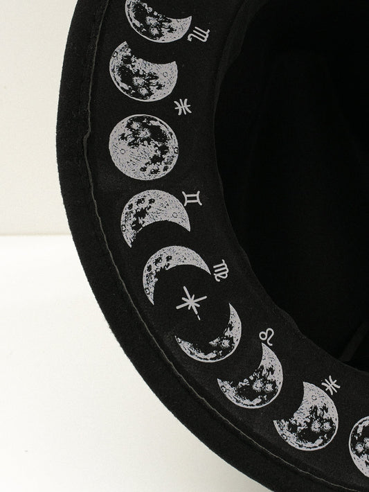 Gothic Hand-painted Moon Decorated Hat