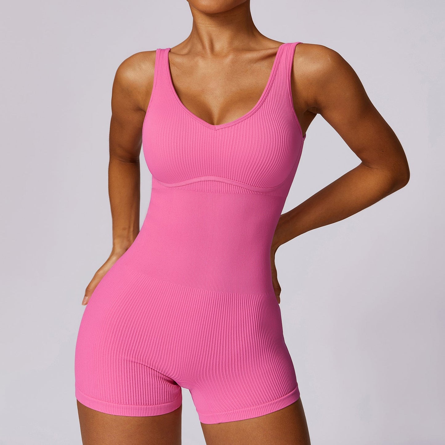 High Strength Beauty Back Seamless Yoga Jumpsuit Thread Elastic Sports Tight Fitness One Piece Women