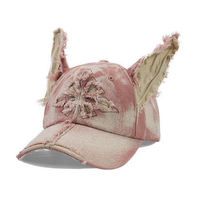 Doberman Ear Washed Denim Baseball  Hat