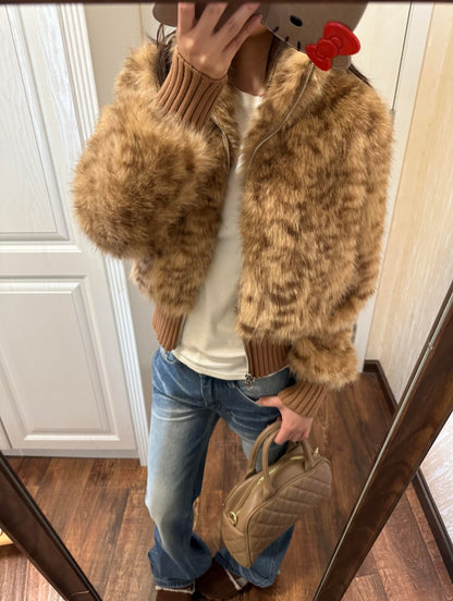 Miral Faux Fur Cropped Jacket