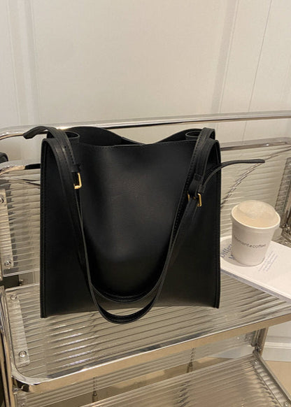 Carrera - Structured PU Leather Tote with Shoulder Strap