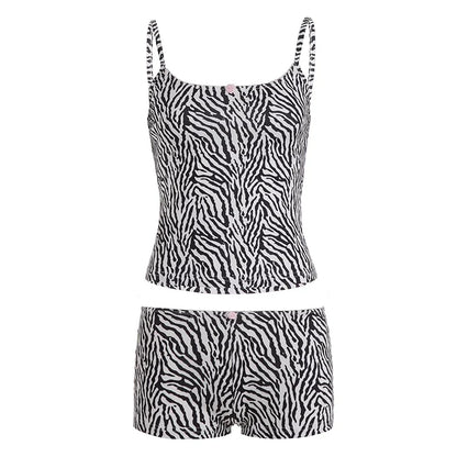 Danica Zebra Print Shorts Set