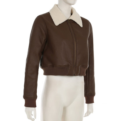 Taylynn Retro Faux Leather Jacket