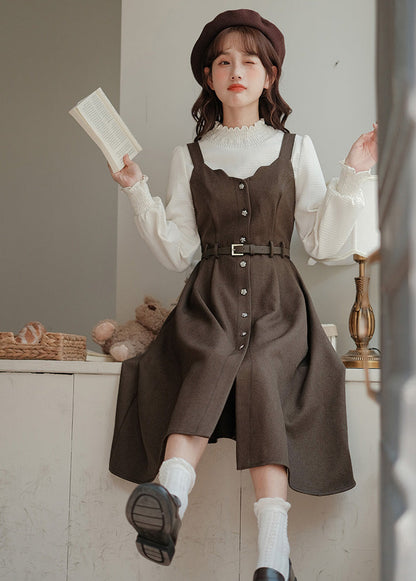 Button Up Scallop Cami Dress