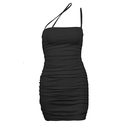 Sexy Suspenders Pleated Slim Fit Women Dress
