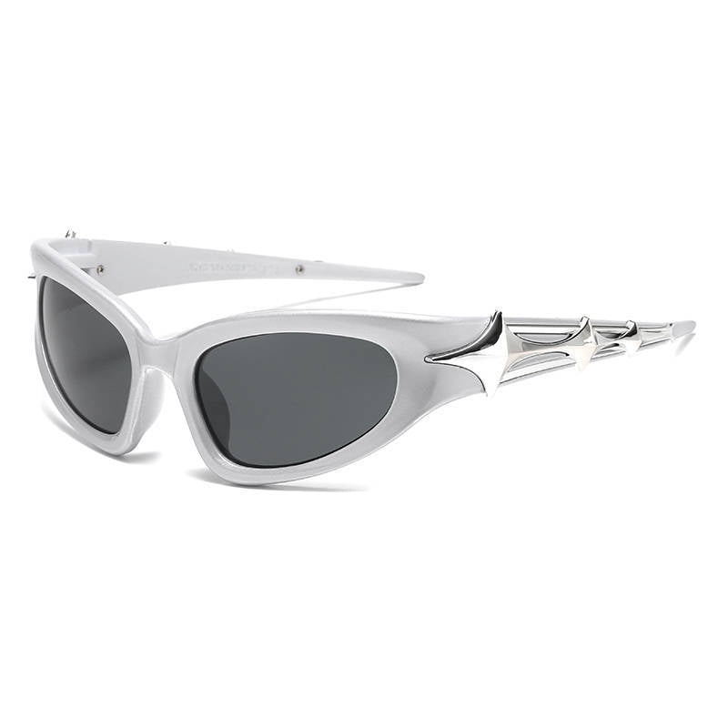Y2K Cat Eye Star Statement Glasses