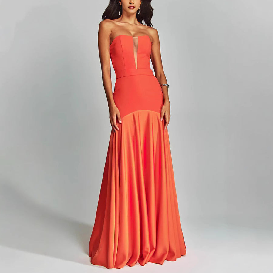Arrival Stitching Chest Wrapped Dress Casual Party Sleeveless Dress Women