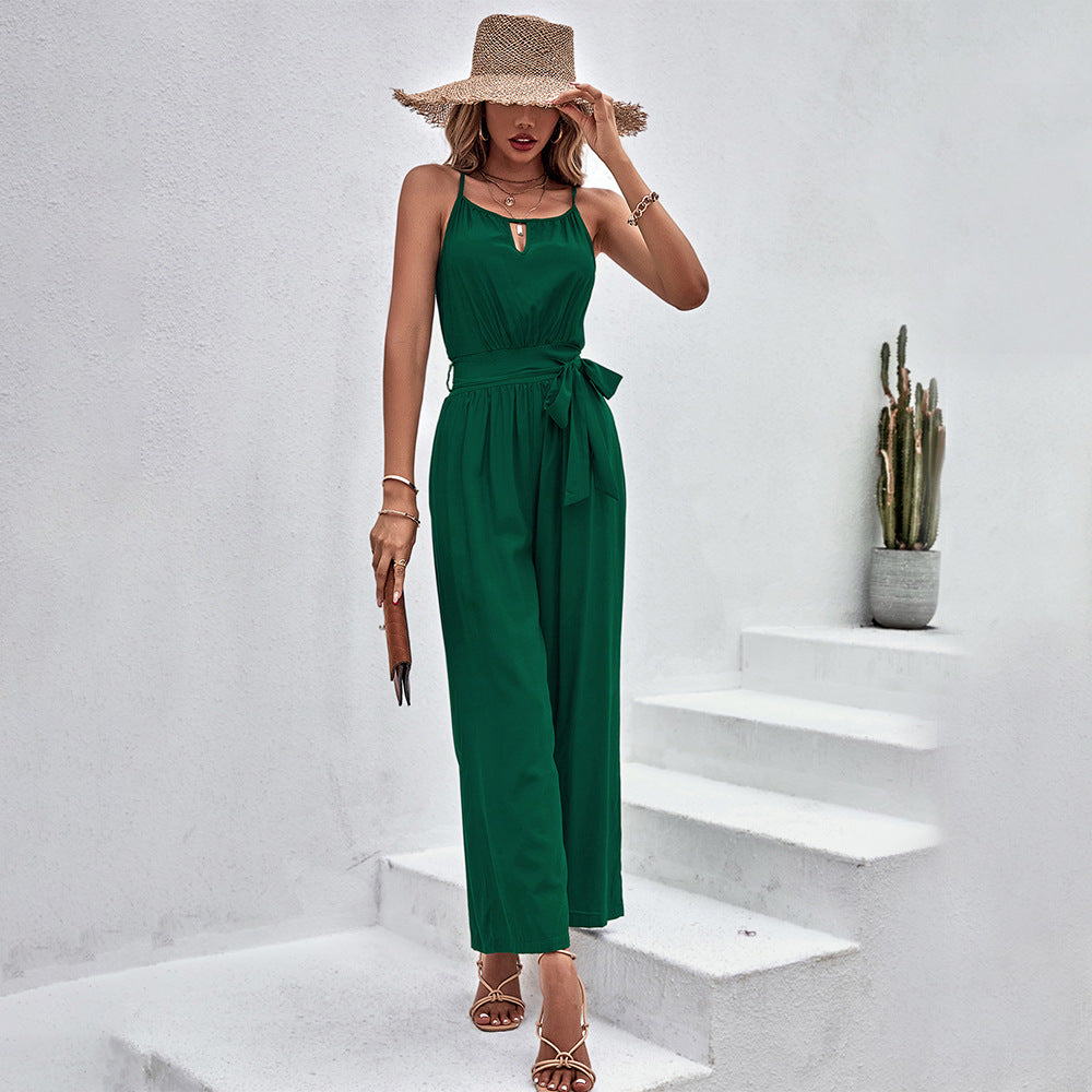 Popular Women Clothing Halter Strap Elegant Jumpsuit