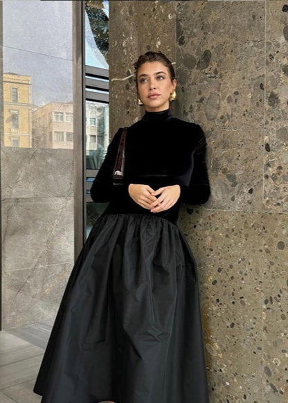 Elise Velvet & Taffeta Maxi Dress