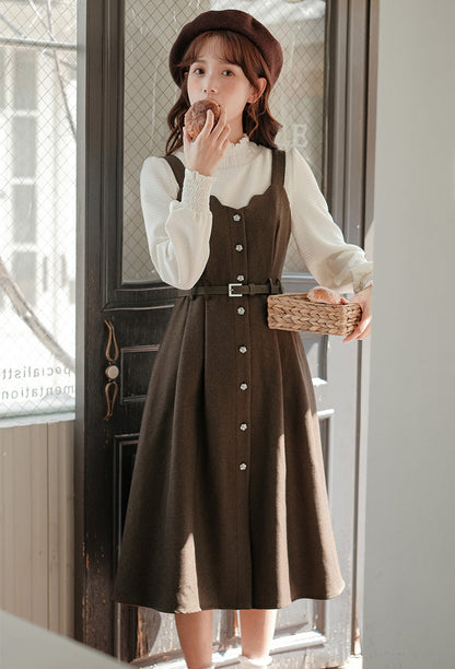 Button Up Scallop Cami Dress