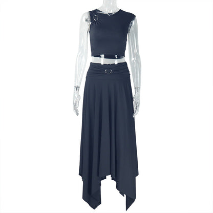 Single Cami Dress Leader Light off the Shoulder Maxi Skirt Set Casual Women Clothing