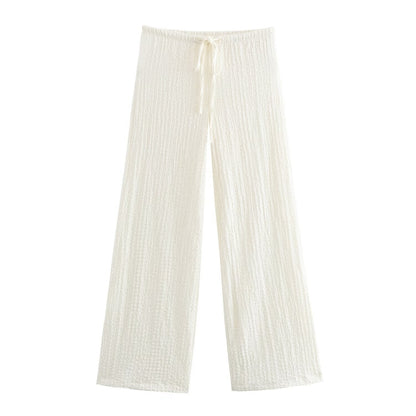 Women Texture Single Breasted Vest Jacket High Waist Straight Leg Pants Casual Two Piece Sets