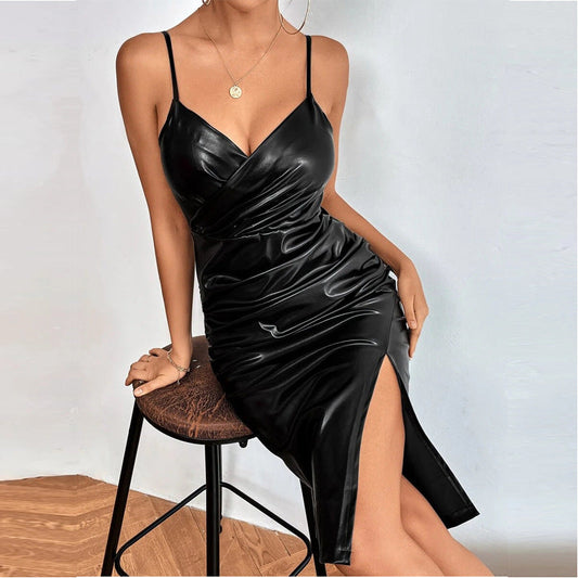 Ladies Dress Leather Sexy Sexy Brand Women Clothing